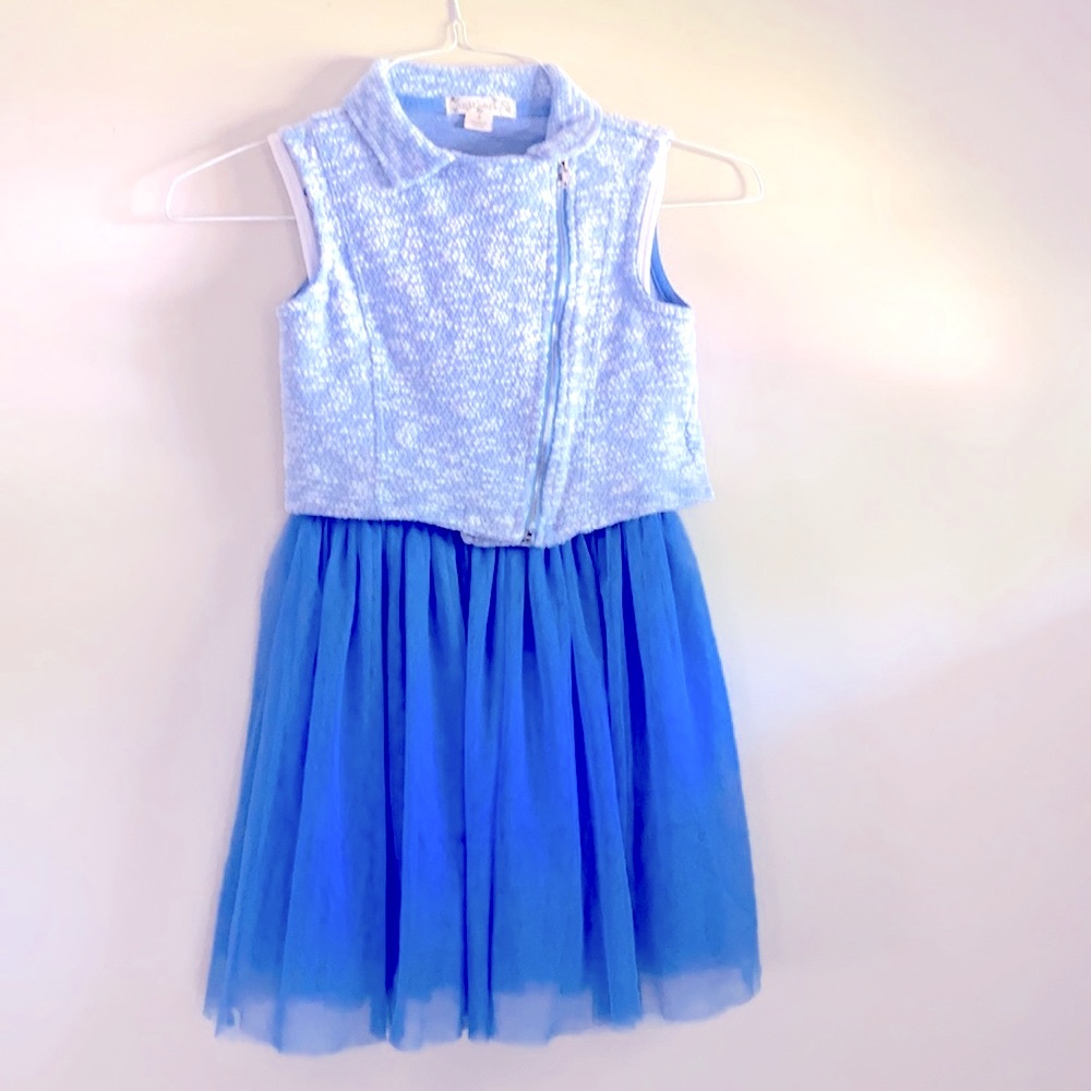 Knitworks girls sleeveless tul dress with jacket size 8